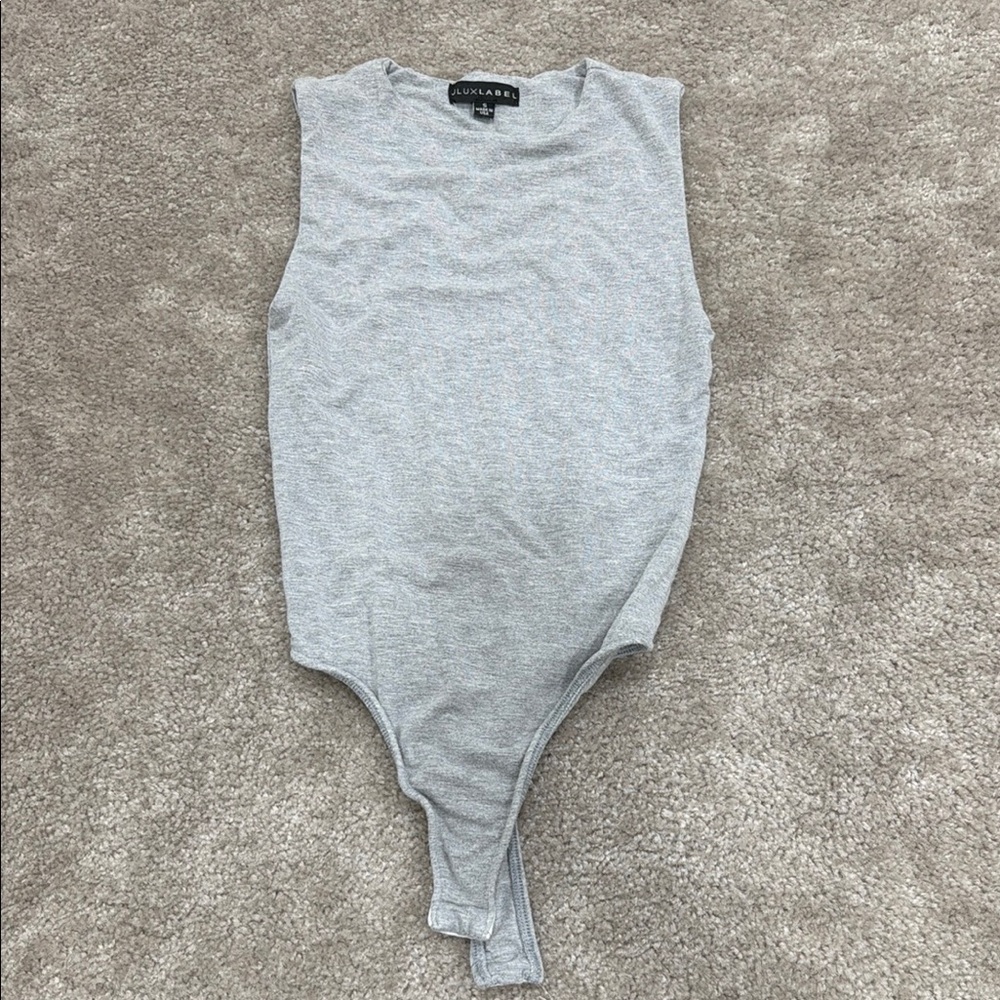 JLUXLABEL Gray Sleeveless Bodysuit
